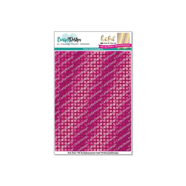 CarlijnDesign A6 Ruitjespapier hot foil CDHF-0028