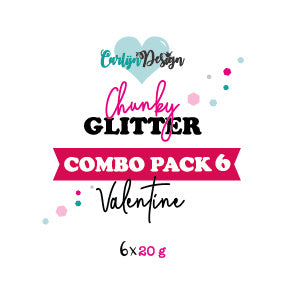 CarlijnDesign CDCP-0006 Chunky glitter COMBO PACK 6 Valentine 6x