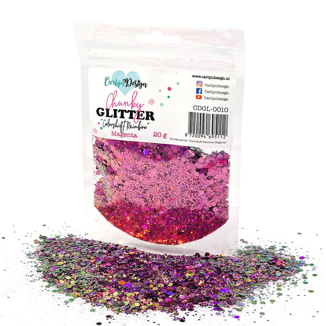 CarlijnDesign CDGL-0010 Chunky glitter Colorshift Rainbow Magenta