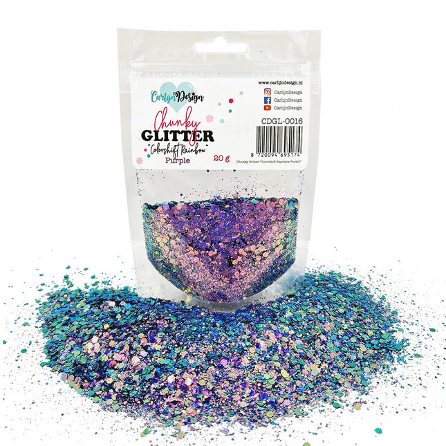 CarlijnDesign CDGL-0016 Chunky glitter Colorshift Rainbow Purple