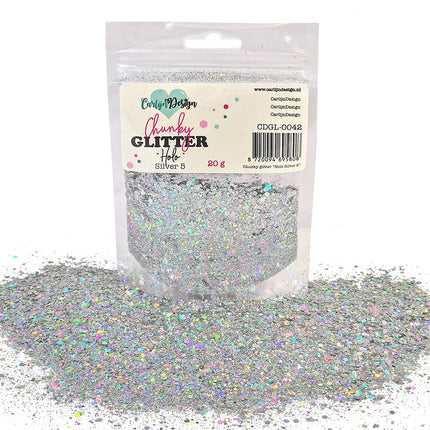 CarlijnDesign CDGL-0042 Chunky glitter Holo Silver 5