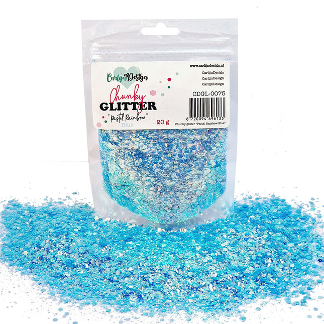 CarlijnDesign CDGL-0075 Chunky glitter Pastel Rainbow Blue