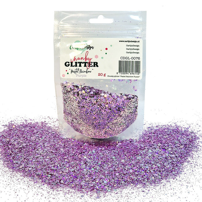 CarlijnDesign CDGL-0076 Chunky glitter Pastel Rainbow Purple