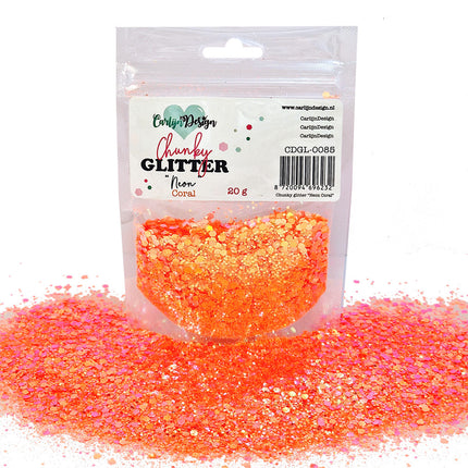 CarlijnDesign CDGL-0085 Chunky glitter Neon Coral