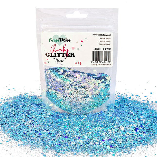 CarlijnDesign CDGL-0090 Chunky glitter Neon Blue