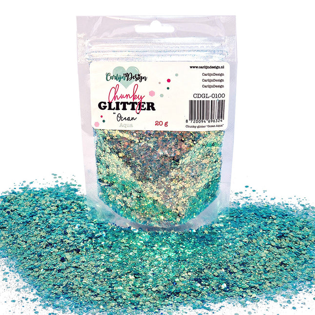 CarlijnDesign CDGL-0100 Chunky glitter Ocean Aqua