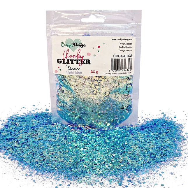 CarlijnDesign CDGL-0102 Chunky glitter Ocean Light Blue