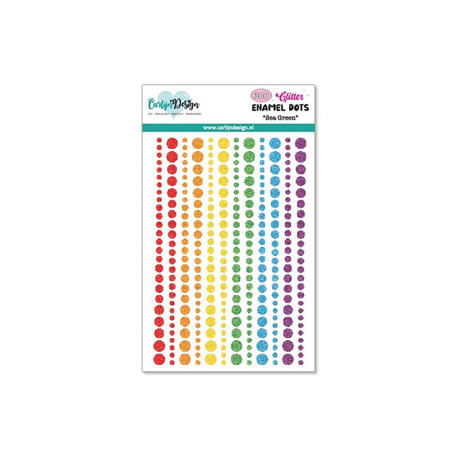 CarlijnDesign Glitter enamel dots Rainbow CDED-0003