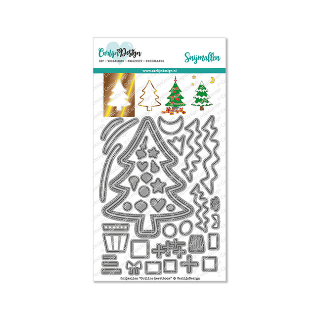 CarlijnDesign Outline kerstboom snijmallen CDSN-0113