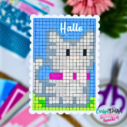 CarlijnDesign Ruitjespapier 5 mm pixel art snijmallen CDSN-0249