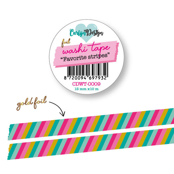 CarlijnDesign Washi tape Favorite stripes CDWT-0009