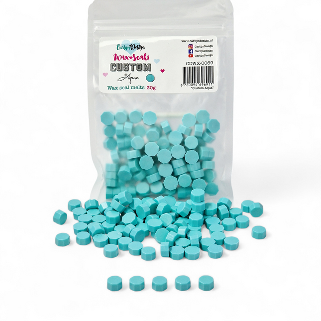 CarlijnDesign Waxzegel melts Custom Aqua CDWX-0069